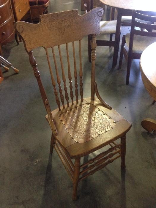 Antique Leather Seat Chairs