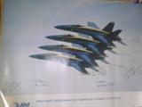 Signed poster of Blue Angels. 
