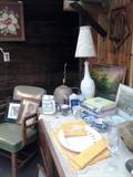 Dairy chair.  Many vintage items. 