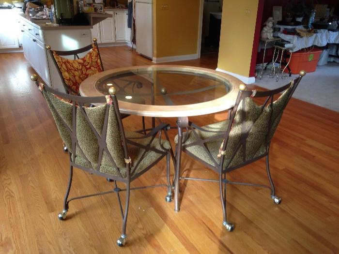 KITCHEN TABLE, CARD TABLE WITH FOUR (4) CHAIRS