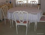 French provincial Dining Table/ w 1 extension /6 chairs