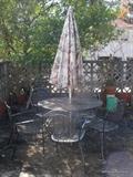 Outdoor Metal/glass top Table/chairs