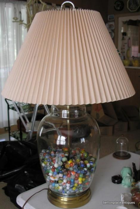 Lamp full of old marbles