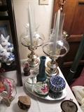 Pair hurricane lamps