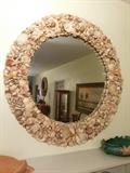 36" beautiful round shell mirror