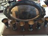 cordial cups and tray