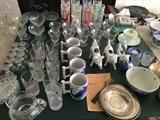 Assorted vintage glass and ceramics