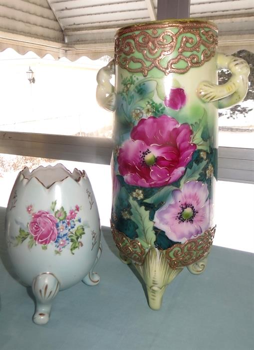 Gorgeous hand painted vintage vases