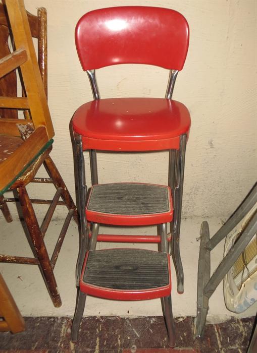 Red retro kitchen stool