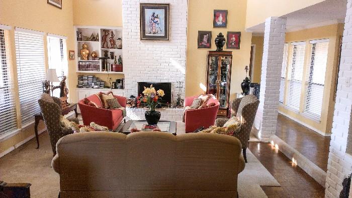 Living Room - Sofas, tables, curio and most artwork and accessories for sale.