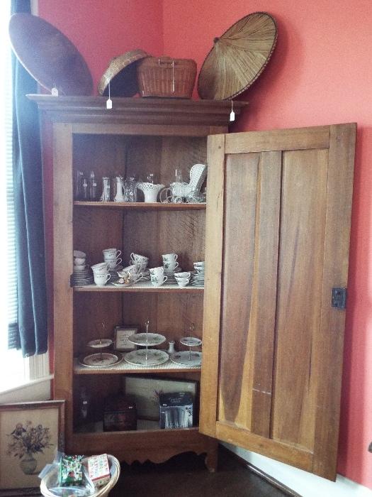Walnut corner cabinet