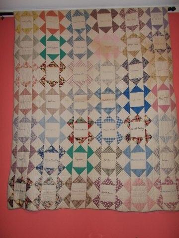 Signature Quilt, See next picture for an unclose picture of the signed block - 