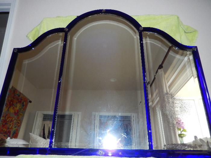 Col bolt Blue Art Deco mirror.
