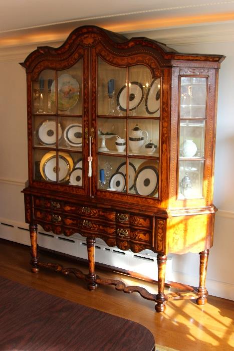 Dutch Marquetry China Cabinet
