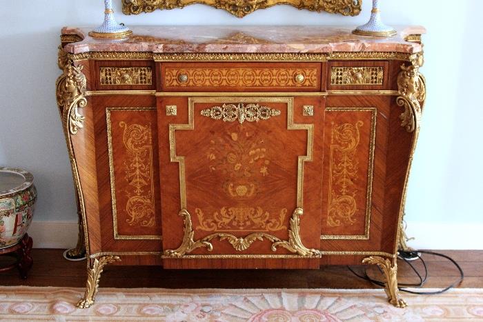 French Marble Top Sideboard