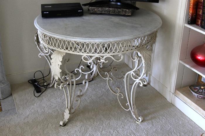 Iron Base Marble Top Table