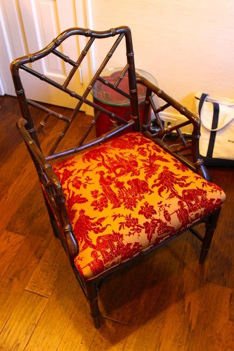 Bamboo Hollywood Regency Chippendale Chair
