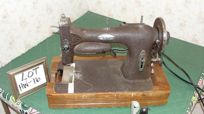 Antique White Rotary Sewing Machine