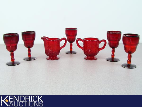 Lot of Red Depression Glass Pieces
