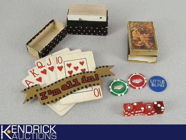 Lot of Vintage Poker and Dice Items
