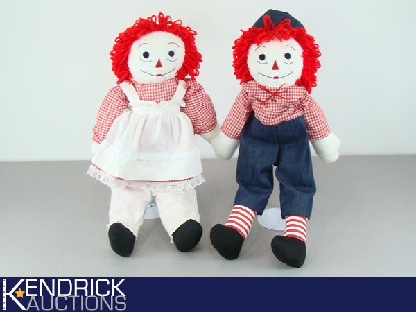 2 Large Mint Condition Raggedy Ann and Andy Dolls

