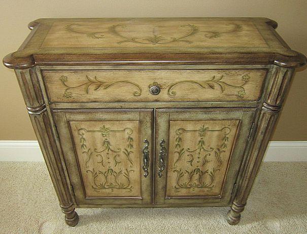 Highly decorated solid wood 2 drawer commode/chest from Lane furniture