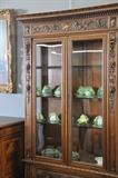 Carved walnut china cabinet