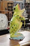 Delphin Massier Vallauris pottery frog