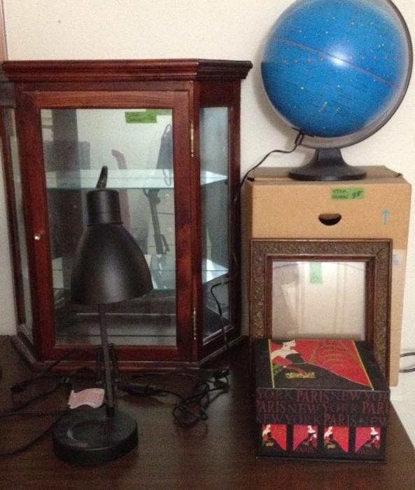 Curio, Stargazer Globe, Desk Lamp, Picture Frames, Decorative Storage Boxes