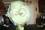 Antique working fan in light green