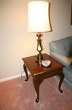 Pennsylvanian House End tables  & Custom Shades from Fifth Ave NY brass lamps
