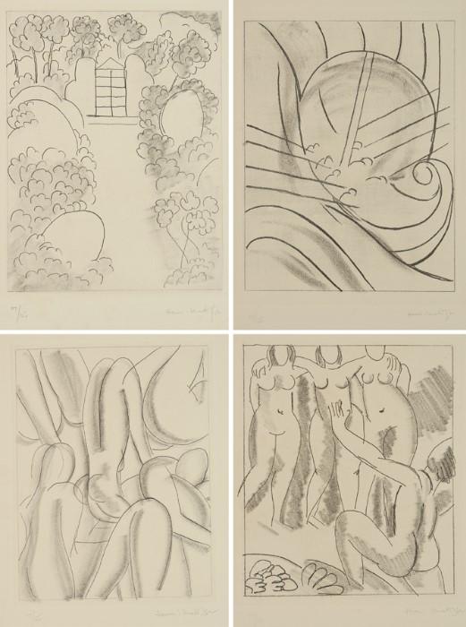 4 Pierre Matisse Etchings from Homer