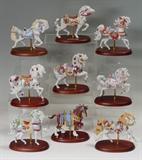 Lot 1451:  9 LENOX CHRISTMAS CAROUSEL HORSES IN BOXES