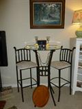 Brand new iron w/glass top Bistro set