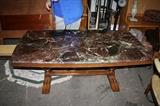 MID CENTURY ITALIAN MARBLE TOP COFFEE TABLE