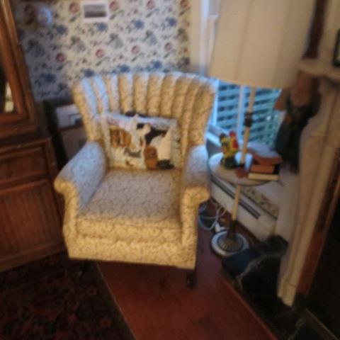 Modified wing chair with a channel back