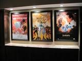 Framed movie posters.