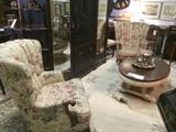 Pair of classic channel back wingchairs