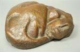 Lot 38:  Cast Bronze Sculpture of sleeping Cat. Unsigned. : Dimensions:  H: 3.25 inches: W: 7 inches: D: 5.25 inches --- US Shipping charge: $20