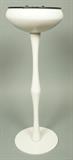 Lot 47:  LAVERNE Ashtray Stand. White Enamel Finish. Black insert. Unmarked: Dimensions:  H: 20 inches: W: 8 inches: D: 8 inches --- 