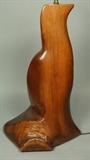 Lot 125:  American Modern Walnut Table Lamp. Free Form Carved Wood Base. Not marked: Dimensions:  H: 37 inches: W: 14 inches: D: 10 inches --- 
