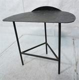 Lot 168:  Brutalist Industrial Steel Server Butlers Table. Round tube legs. : Dimensions:  H: 26 inches: W: 30 inches: D: 18 inches --- 