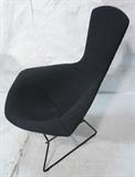 Lot 211:  2 Year Old HARRY BERTOIA Bird Lounge Chair. Nubby Black Fabric Upholstery on Black Metal Frame. KNOLL Label.: Dimensions:  H: 39.5 inches: W: 39 inches: D: 35 inches --- 