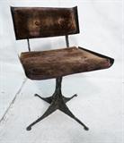Lot 164:  Paul Evans Welded Steel Pedestal Chair.  Brutalist.  : Dimensions:  H: 32 inches: W: 21.25 inches: D: 21 inches --- 