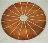 Lot 201:  Designers Inc. Paul Evans Walnut Charger with Pewter Inlay.  Starburst deign.: Dimensions:  H: 17.5 inches --- US Shipping charge: $20