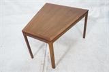 Lot 288:  DUX Trapezoidal Danish Modern Side Table. Banded top. Marked Dux Denmark. : Dimensions:  H: 20.75 inches: W: 30 inches: D: 27.5 inches --- 