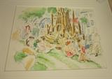 Lot 307:  FRANCES McCARTHY Watercolor Outdoor Park Scene. Signed & dated 85.: Dimensions:  Image Size: H: 8.5 inches: W: 10.5 inches --- 
