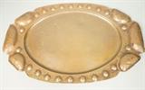 Lot 362:  Large Oval Hammered Arts & Crafts Copper Tray. Mission era. Marked ARROW METAL, New York. : Dimensions:  H: 15 inches: W: 23.5 inches --- US Shipping charge: $20