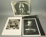 Lot 383:  3pc MINH HANG Graphite Drawing of Elephant dated 1994. 2). Drawing of transposed heads of man & woman. 3) Signed & numbered print. 2/250 "Poison or Medicine?" Seated woman above poppy plant. : Dimensions:  Image Size: H: 14.5 inches: W: 10.75 inches --- 