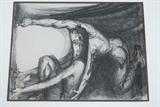 Lot 419:  PAUL GORKA Pencil Drawing. Kissing. Signed: Dimensions:  Image Size: H: 21.5 inches: W: 16.25 inches --- 
